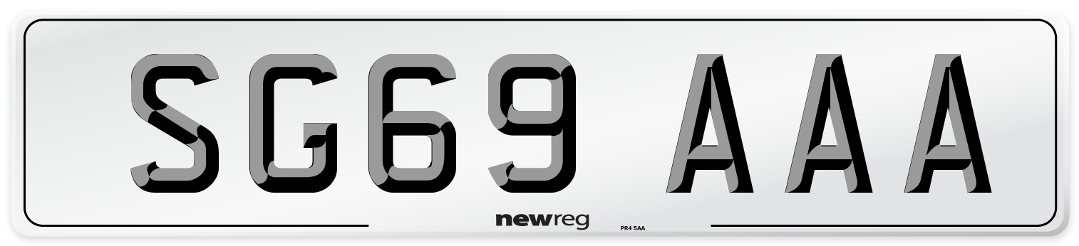 SG69 AAA Number Plate from New Reg